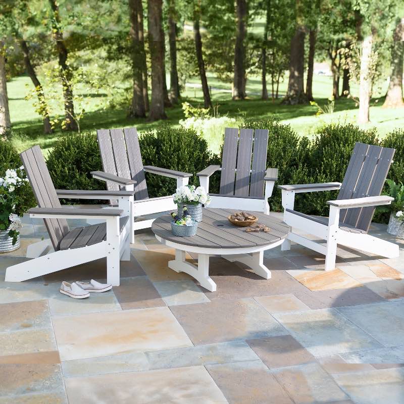 May River Outdoor Seating 5-Piece Conversation Set (mahogany/black)